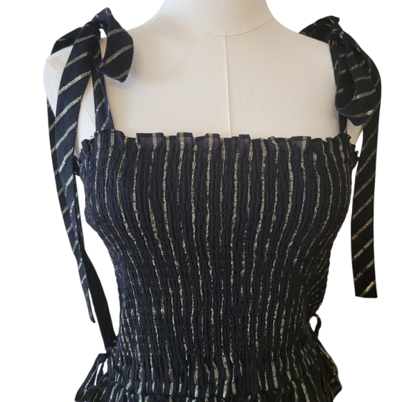 House of Harlow 1960 Black Smocked Mini Dress Size Small - Picture 2 of 5